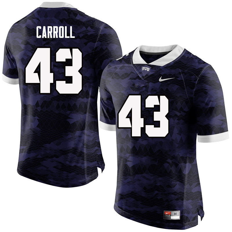Men #43 Michael Carroll TCU Horned Frogs College Football Jerseys-Purple